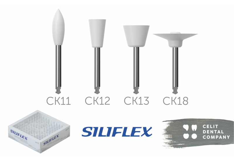 Головки эластичные стоматологические Siliflex комплектность 100 шт : СК 11 пламя + СК 12 чаша узкая + СК 13 чаша широкая + СК 18 купить